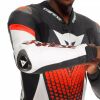 Dainese LAGUNA SECA 6 1PC závodní letní kombinéza bílá/fluo-červená vel.52